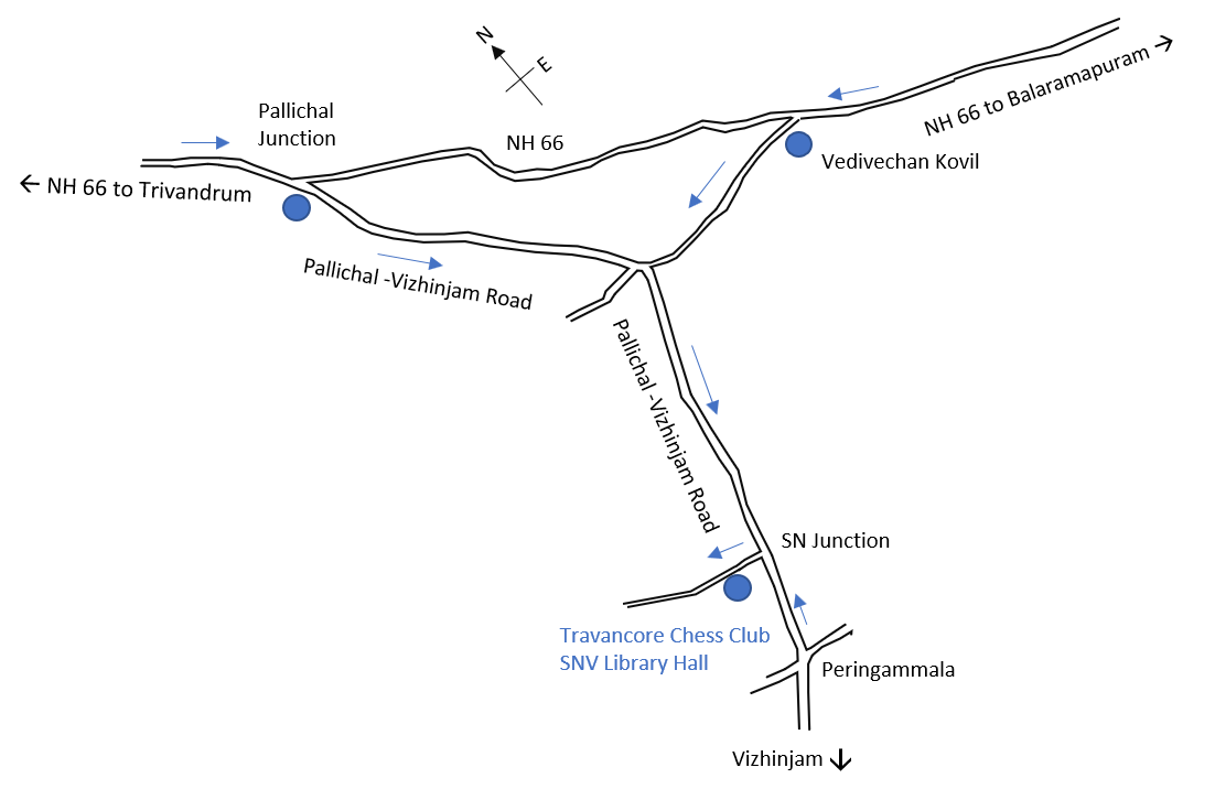 Travancore Chess Club, Peringammala Location Map